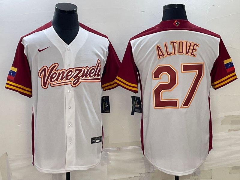 Men 2023 World Cub Venezuela #27 Altuve White Nike MLB Jersey6->more jerseys->MLB Jersey